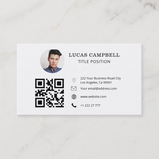 QR Code Foto Visitekaartje (Voorkant)