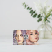 QR Code Foto-visitekaartjes voor make-up artiest Visitekaartje (Staand voorkant)