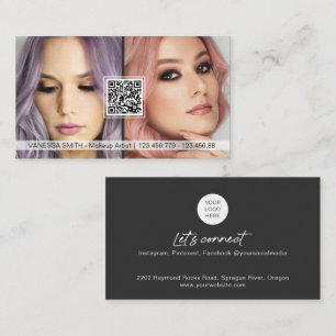 QR Code Foto-visitekaartjes voor make-up artiest Visitekaartje