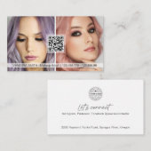 QR Code Foto-visitekaartjes voor make-up artiest Visitekaartje (Voorkant / Achterkant)