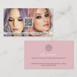 QR Code Foto-visitekaartjes voor make-up artiest Visitekaartje