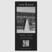QR Code Foto Zwart Magnetische bruiloft Bewaar de  (Voorkant)