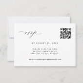 QR-code foto zwart-wit bruiloft RSVP Kaartje (Voorkant)