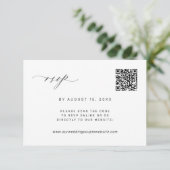 QR-code foto zwart-wit bruiloft RSVP Kaartje (Staand voorkant)