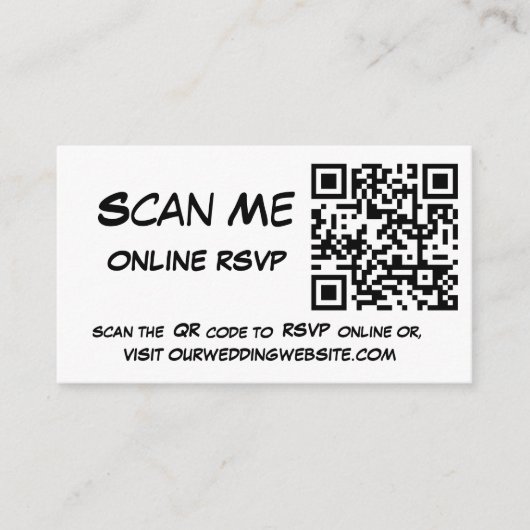 QR-code Foto zwart-wit Informatiekaartje (Voorkant)