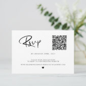 QR-code Foto zwart-wit RSVP Kaartje (Staand voorkant)