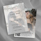 QR CODE fotobedekking moderne elegante bruiloft Kaart