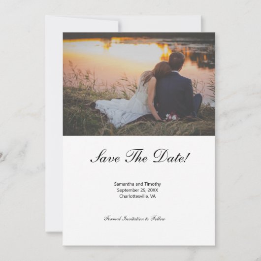 QR Code Fotobruiloft Opslaan van de datum Kaart (Voorkant)