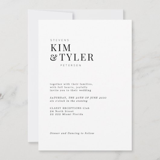 QR CODE fotocollage moderne typografie bruiloft Kaart (Voorkant)