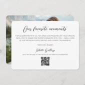 QR Code Fotogalerij Modern Script Bruiloft Bedankkaart (Voorkant / Achterkant)