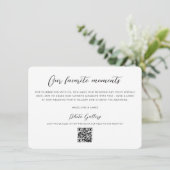 QR Code Fotogalerij Modern Script Bruiloft Bedankkaart (Staand voorkant)