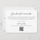 QR Code Fotogalerij Modern Script Bruiloft Bedankkaart (Voorkant)