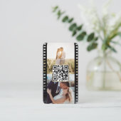 QR Code Fotograaf Film Roll Custom Photo Visitekaartje (Staand voorkant)