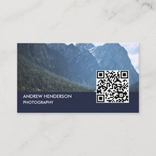 QR Code Fotograaf Navy Blue Visitekaartje