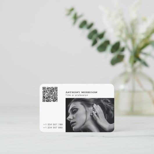 Qr code fotograaf netwerk sociale media visitekaartje (Staand voorkant)