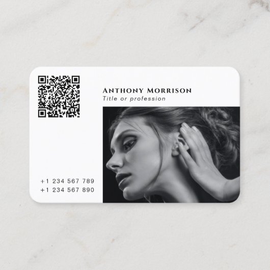 Qr code fotograaf netwerk sociale media visitekaartje (Voorkant)