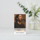 QR-code fotokaart voor artiesten Visitekaartje (Staand voorkant)