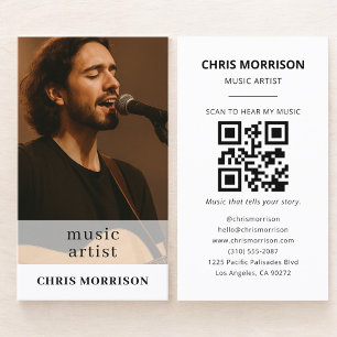 QR-code fotokaart voor muziekartiesten Visitekaartje