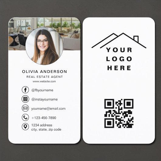 QR-code fotologo voor makelaar Visitekaartje