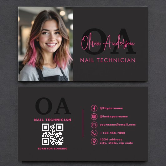 QR Code Fotonagelspecialist Moderne Typografie Visitekaartje
