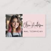 QR Code Fotonagelspecialist Moderne Typografie Visitekaartje (Voorkant)