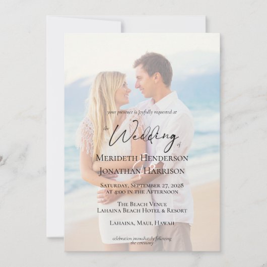 QR-code Fotostrand Zee Glazen en Dollar Elegant Kaart (Voorkant)