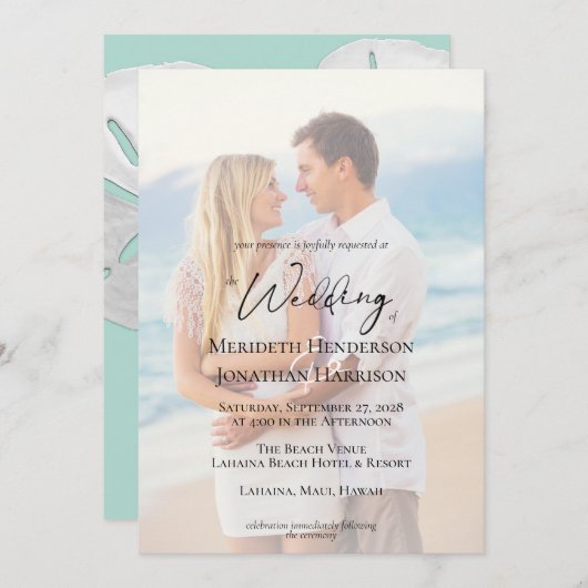 QR-code Fotostrand Zee Glazen en Dollar Elegant Kaart (Voorkant / Achterkant)