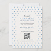 QR Code Frans Blauw Stip Verjaardag Kaart (Voorkant)