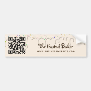 QR Code Frosting Bakery Business Bumpersticker