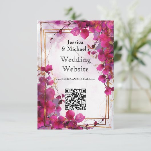 QR-code Fuchsia Enchantment: Waterverf Informatiekaartje (Staand voorkant)