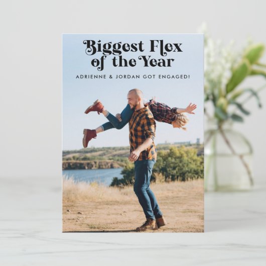 QR Code Funny Foto Verloving Aankondiging (Staand voorkant)