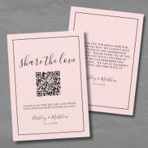 QR Code Gast Foto Delen Blush Roze Trouwdag