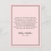 QR Code Gast Foto Sharing Blush Roze Bruiloft Informatiekaartje (Achterkant)