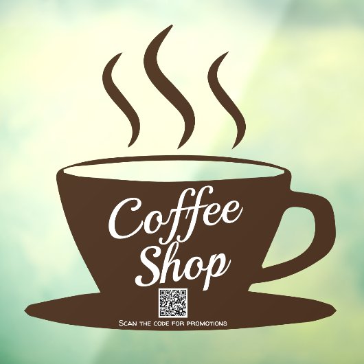 QR-code: gebarentaal koffiewinkel, café-vensterver Raamsticker (Vel 3)