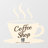 QR-code: gebarentaal koffiewinkel, café-vensterver Raamsticker (Vel)