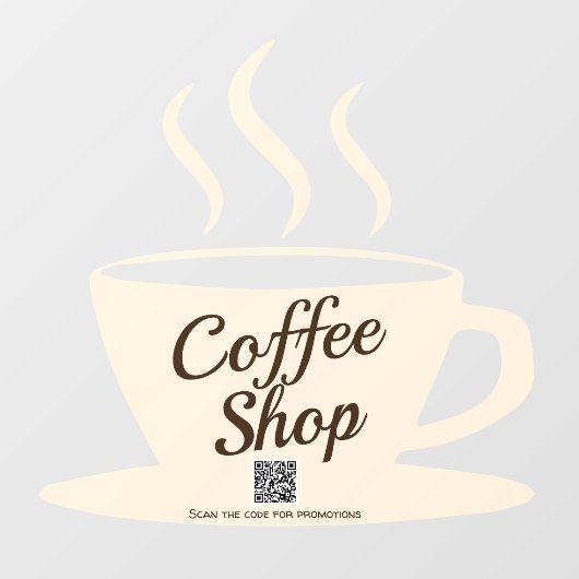 QR-code: gebarentaal koffiewinkel, café-vensterver Raamsticker (Vel)