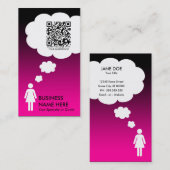 qr code gedachtenbel (roze vervagen) visitekaartje (Voorkant / Achterkant)