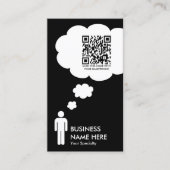 QR-code gedachtenbubbel Visitekaartje (Voorkant)