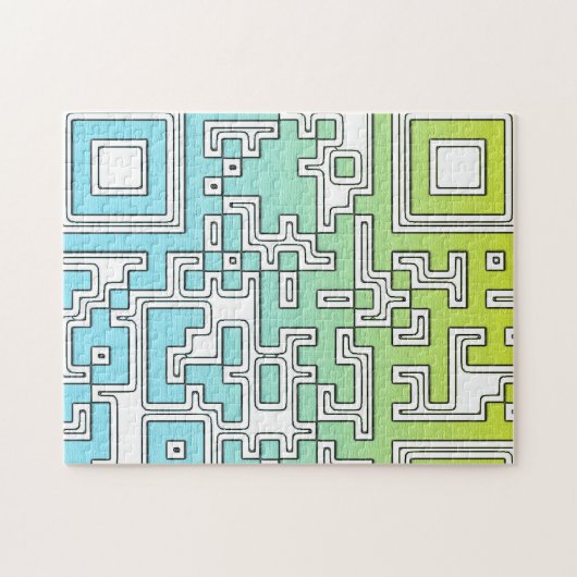 QR-code - Geel Aqua Legpuzzel (Horizontaal)