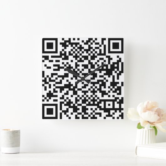 Qr-code (geen cijfers) vierkante klok (Huis)