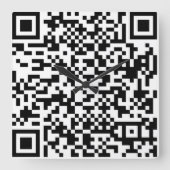 Qr-code (geen cijfers) vierkante klok (Voorkant)