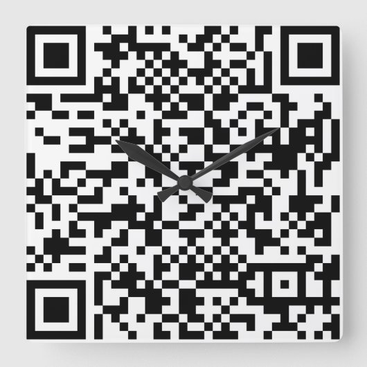 Qr-code (geen cijfers) vierkante klok (Voorkant)