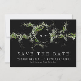 QR-code GEEN FOTO Eucalyptus Monogram Premium Zwar Save The Date