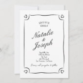 QR-code geïllustreerde hand getrokken grillige bru Kaart (Voorkant)