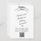 QR-code geïllustreerde hand getrokken grillige bru Kaart (Achterkant)