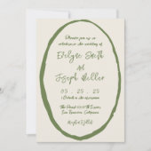 QR-code geïllustreerde handgetekende foto bruiloft Kaart (Voorkant)