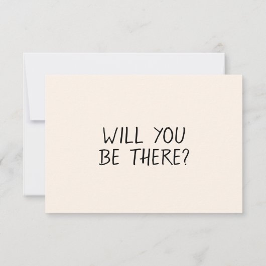 QR-code geïllustreerde retro handgeschreven leuke RSVP Kaartje (Achterkant)