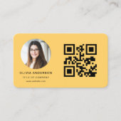 QR-code Gele Foto Visitekaartje (Voorkant)