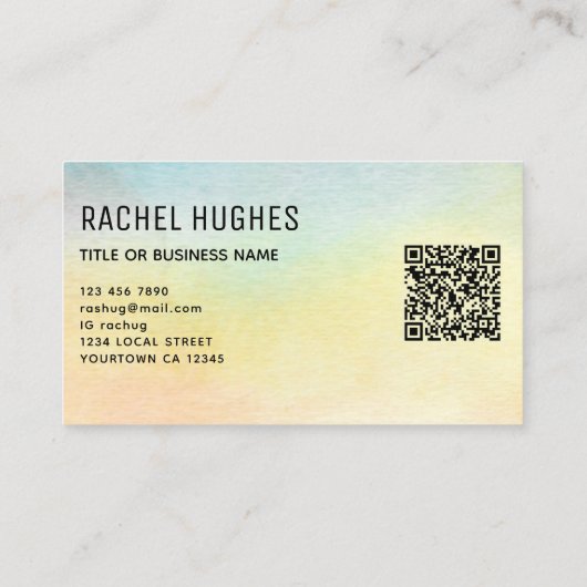 QR Code Gele Zonnebloem Visitekaartje (Achterkant)