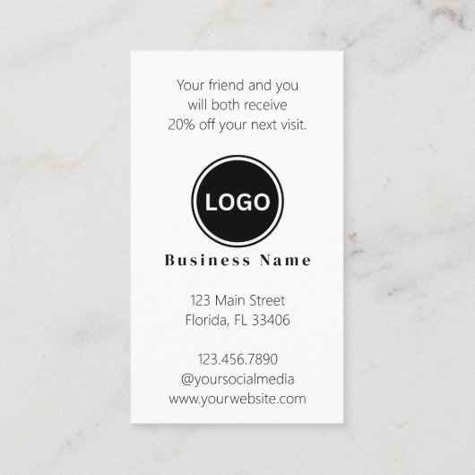 QR-code Gelieve een vriend door te verwijzen Visitekaartje (Achterkant)